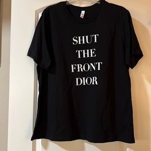 Women’s XL Black Tee: Shut the Front Door